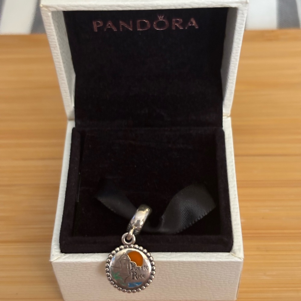 Limited Edition Pandora Silver Puerto Rico Charm with Color Accents - Picture 3 of 5